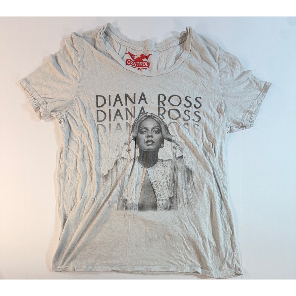 Control Sector Diana Ross Graphic T-Shirt One Size Gray Short Sleeve Tee
